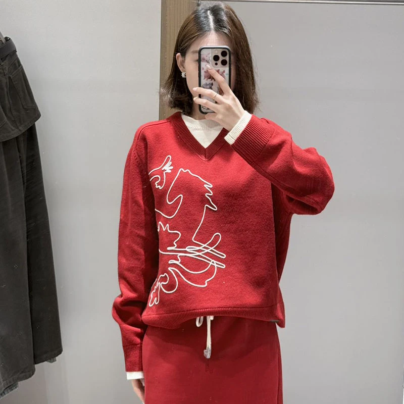 【现货】【小竹马胶囊】AVVENN假三件立体绣花撞色毛衫洋气毛衣上衣