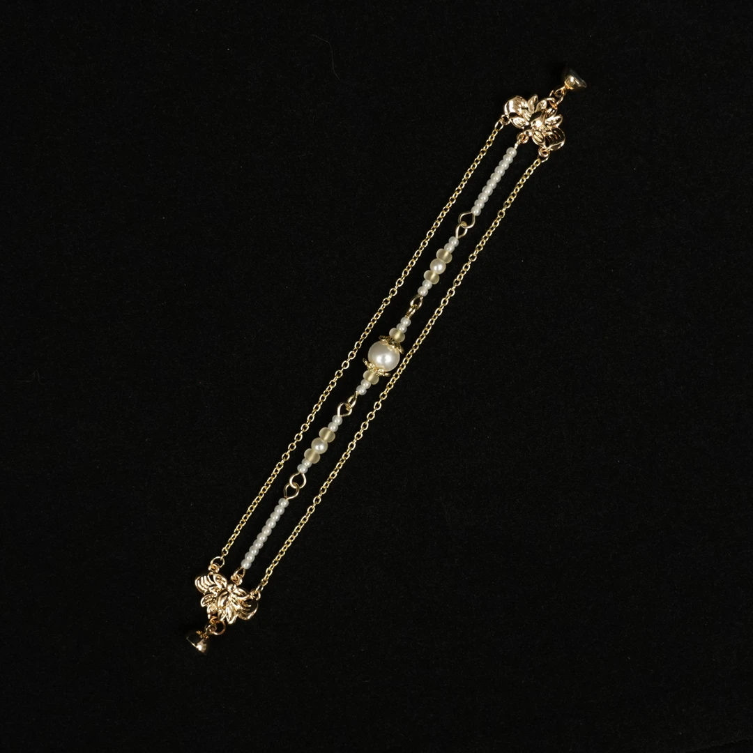 铜合金耳饰 亭中荷「如兰」流苏