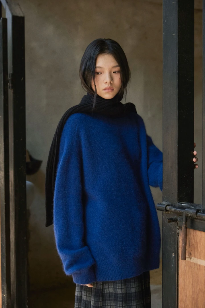 【素简】 软耨针织通勤百搭透气羊毛毛衣 高弹质感羊毛上衣2270