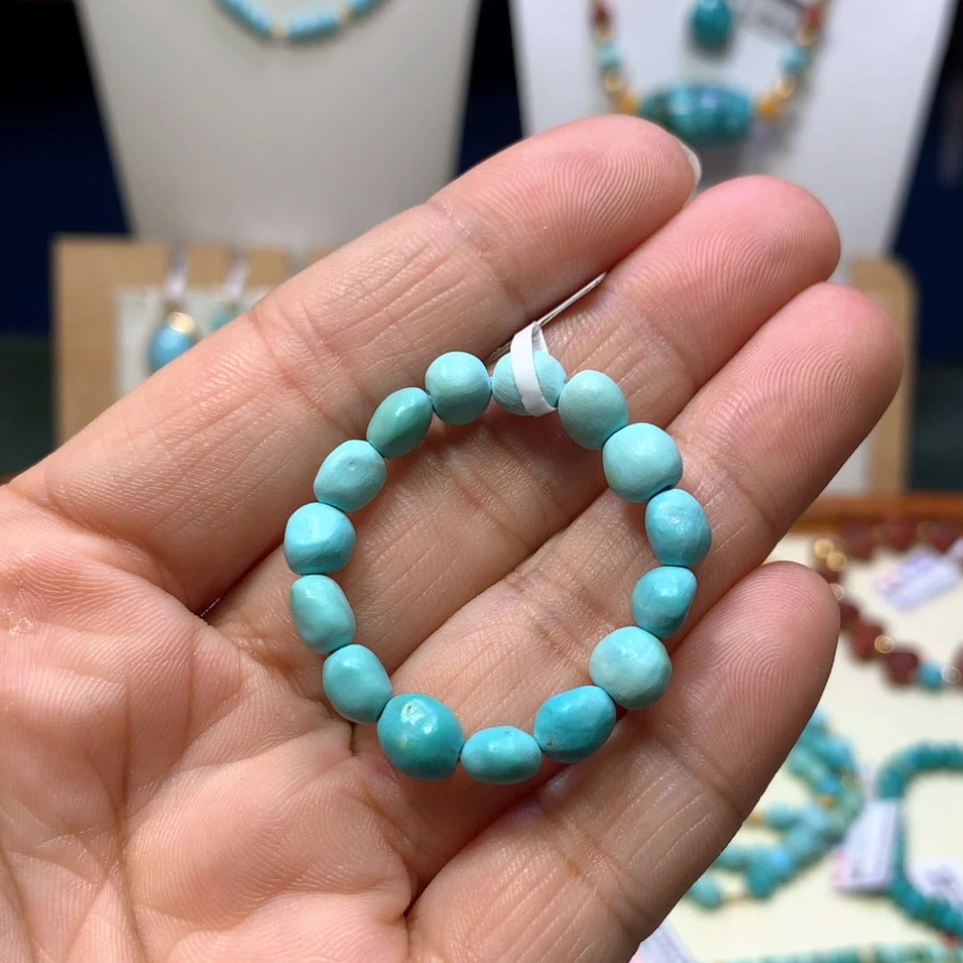 未镶嵌绿松石糖豆6mm半成品