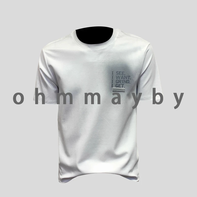 ohmmayby夏季新款潮牌圆领短袖T恤男士青年时尚打底衫半袖体恤男