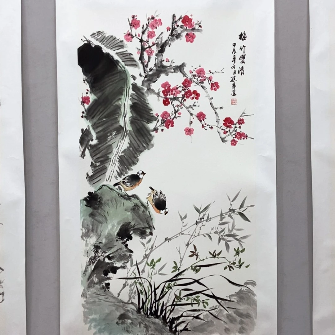 国画文进军三尺真人真品