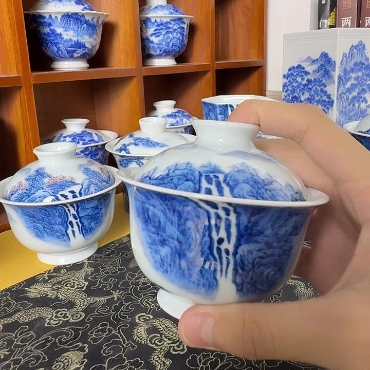 手绘工笔山水主人杯