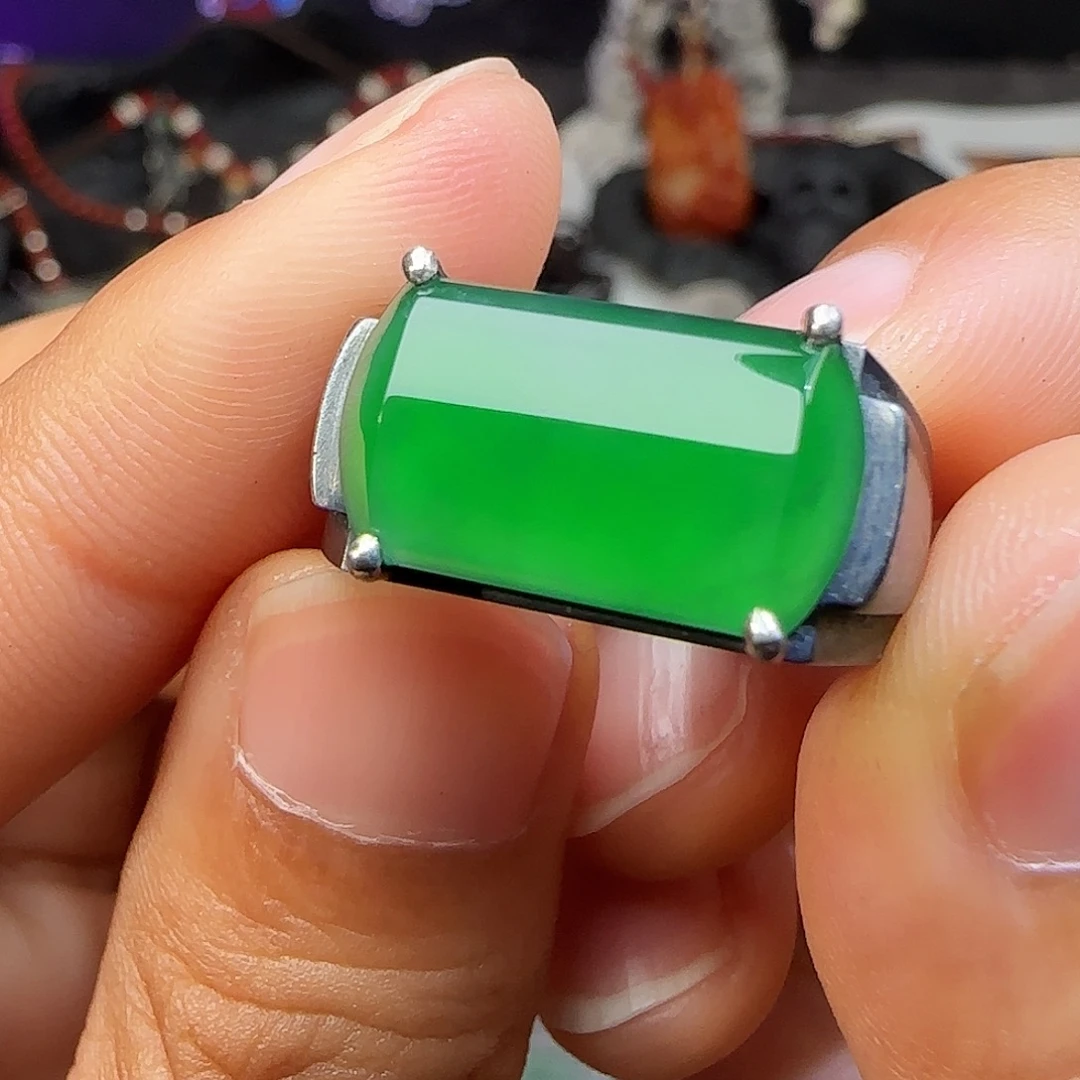 不***响翡翠银S925镶嵌戒指