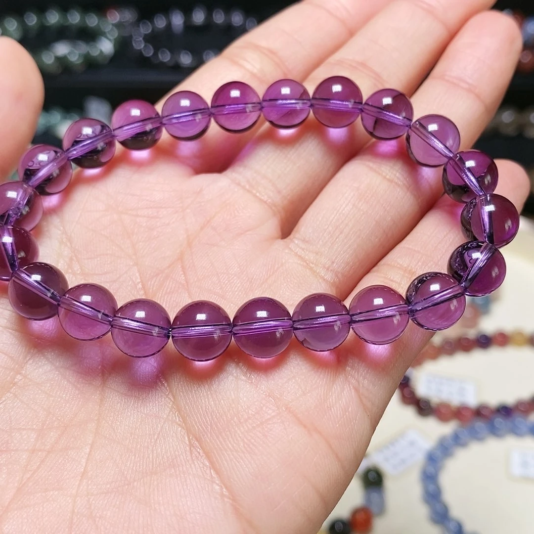 水晶手串未镶嵌紫水晶8.6