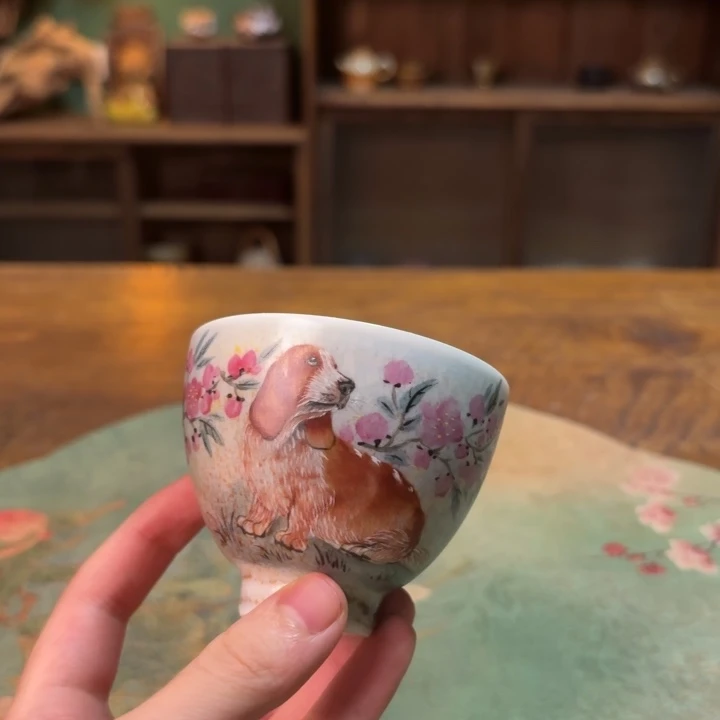 小***豆柴烧纯手工手绘陶瓷