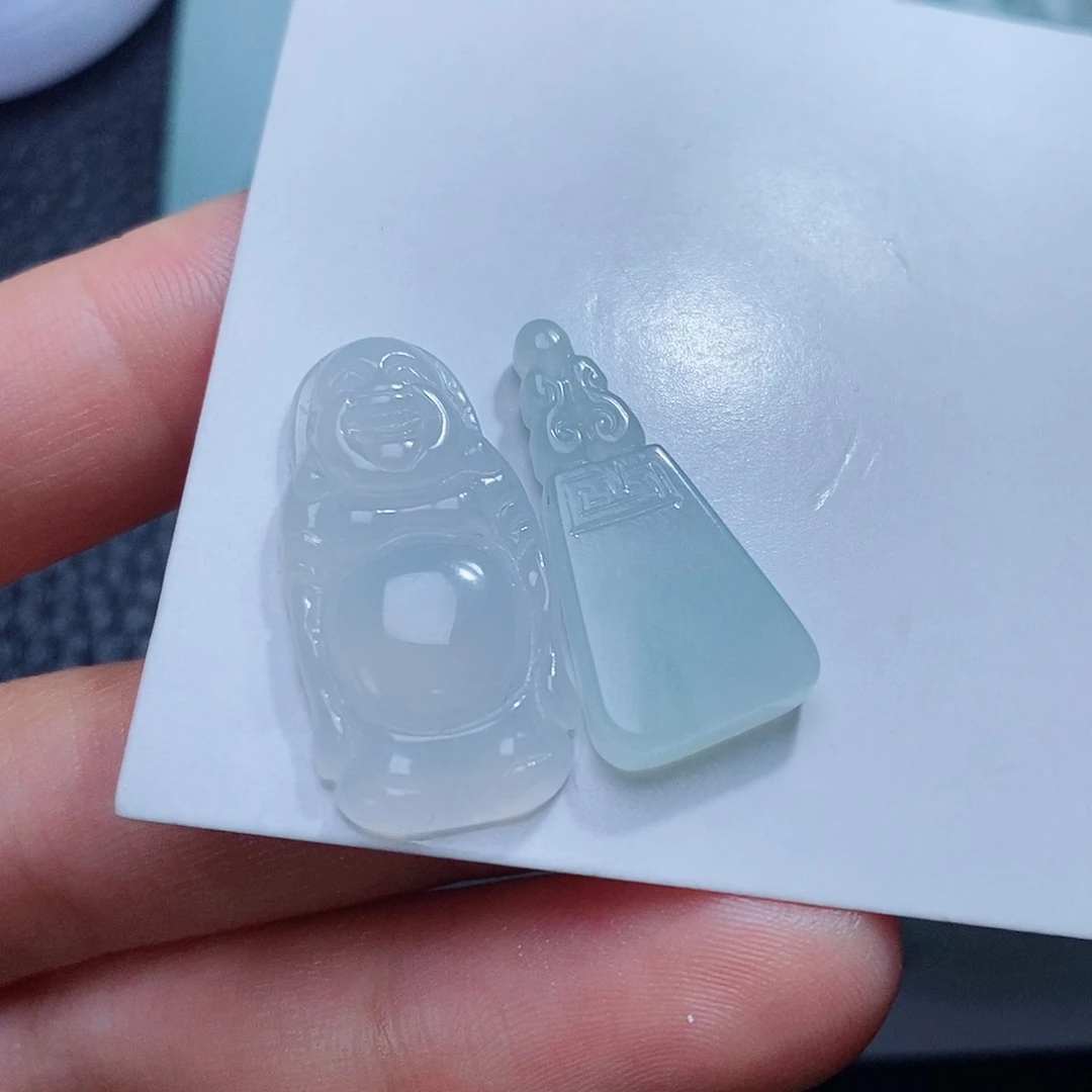 定制翡翠未镶嵌毛货付款后确认抛光