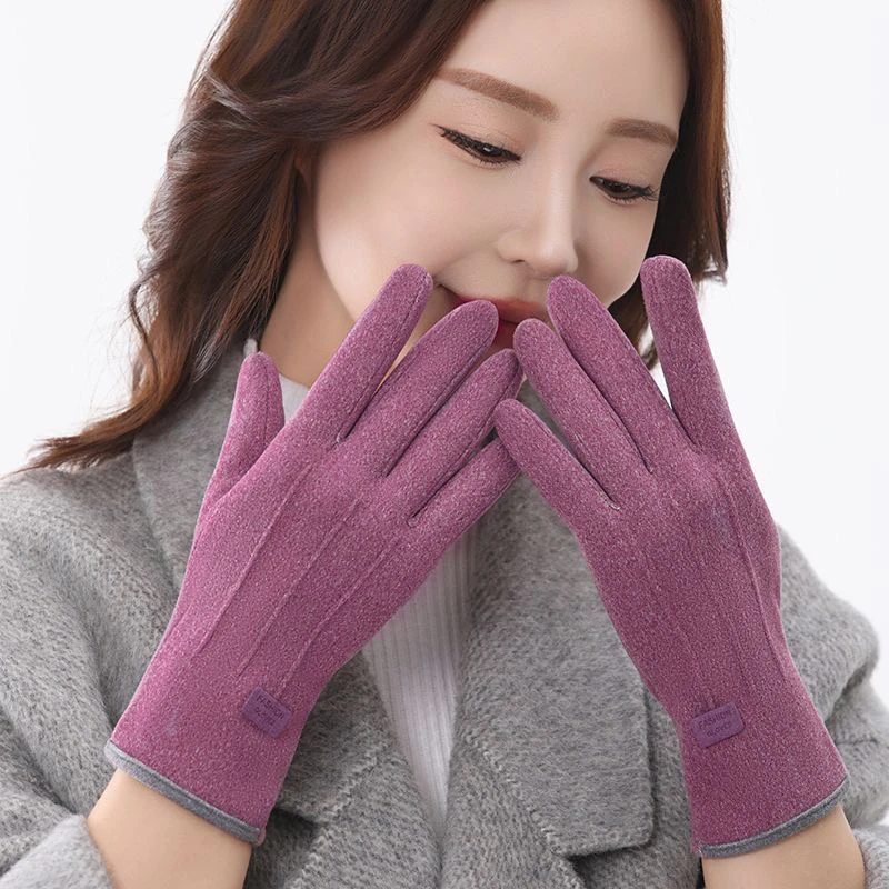 【现货速发】新款女士秋冬保暖触屏防风户外骑行开车兔绒运动手套