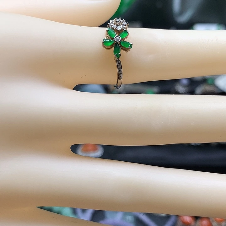 翡翠银S925镶嵌戒指