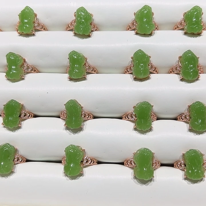 未镶嵌戒指和田玉多样性发货拍一发一