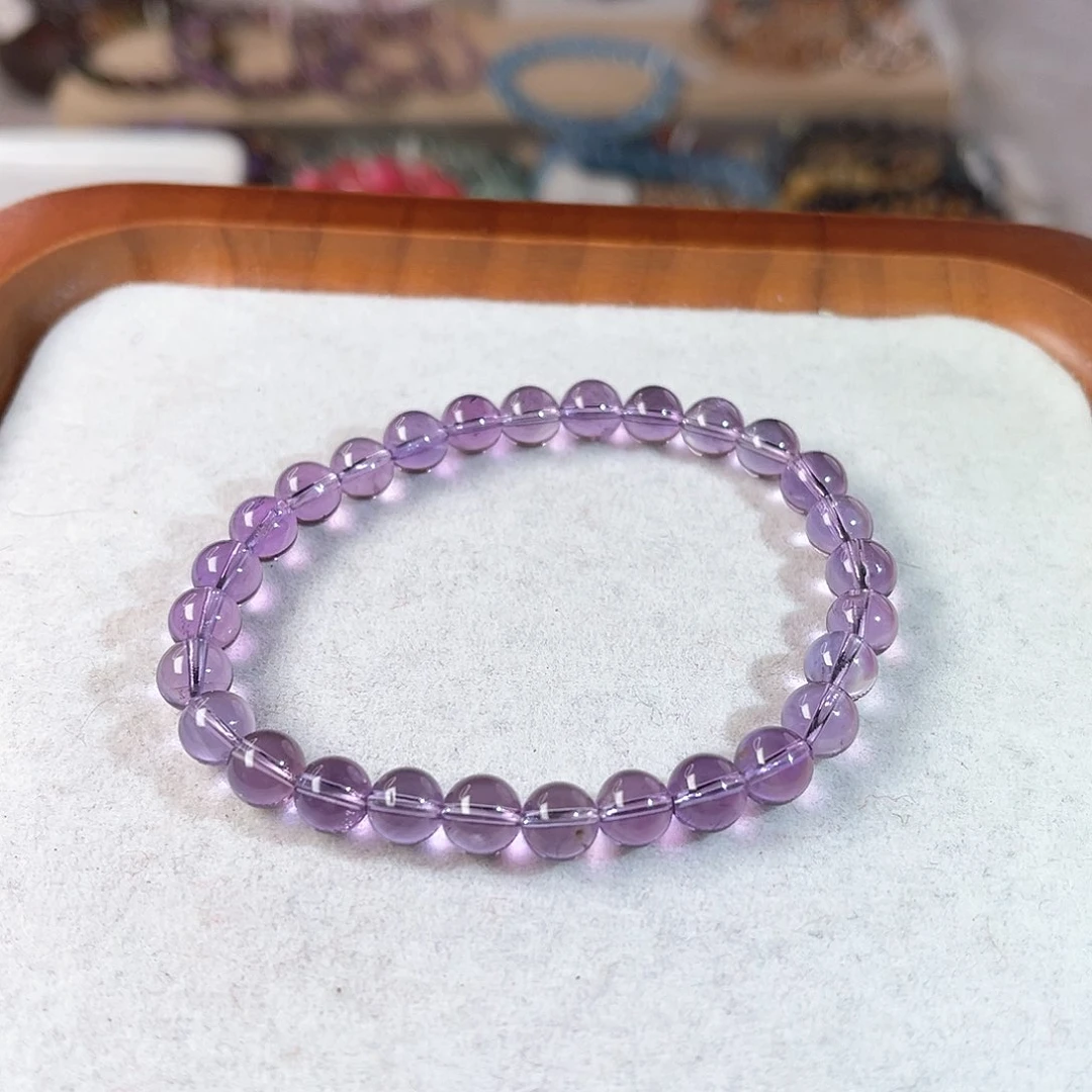 水晶手链未镶嵌啊****生紫水晶6.8mm