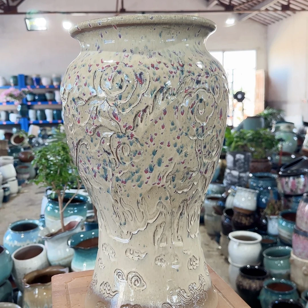 紫砂花盆高43口22