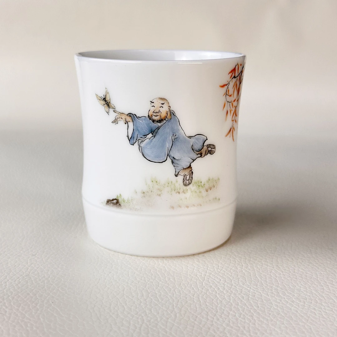 景德镇手绘茶器精品和尚手工主人杯禅意主人杯谢婷原创2
