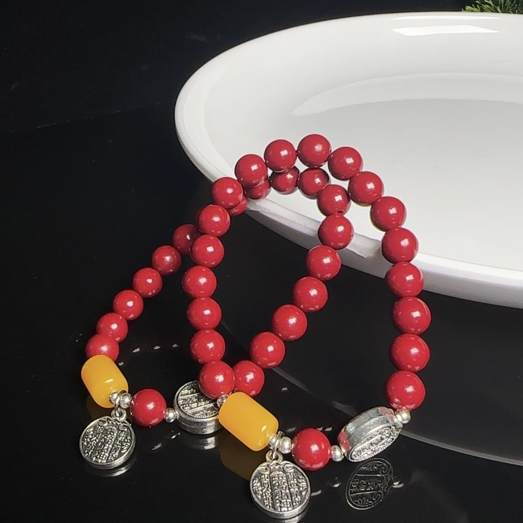 天然辰砂辰纱朱砂手串福袋纳福复古9