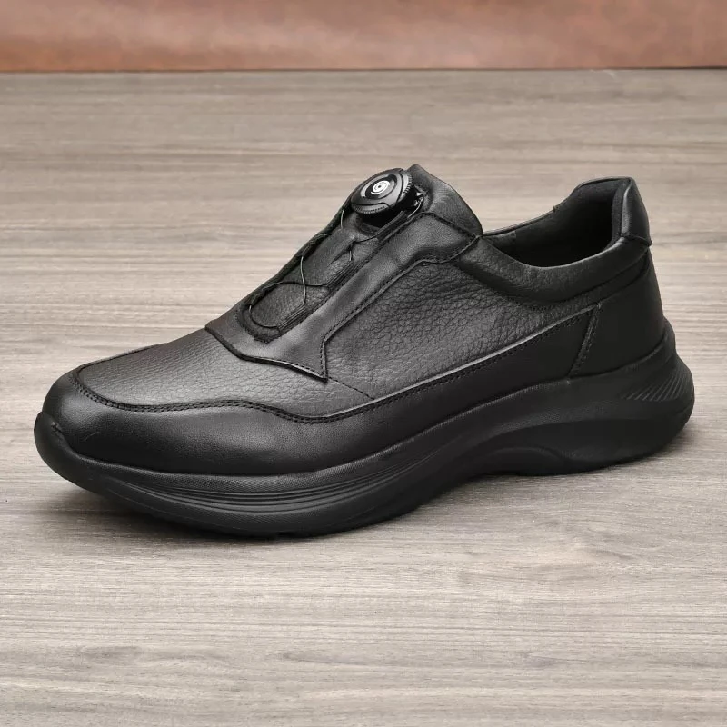 2025秋款休闲皮鞋时尚简约潮流超轻底男休闲鞋真皮软底软面（89）