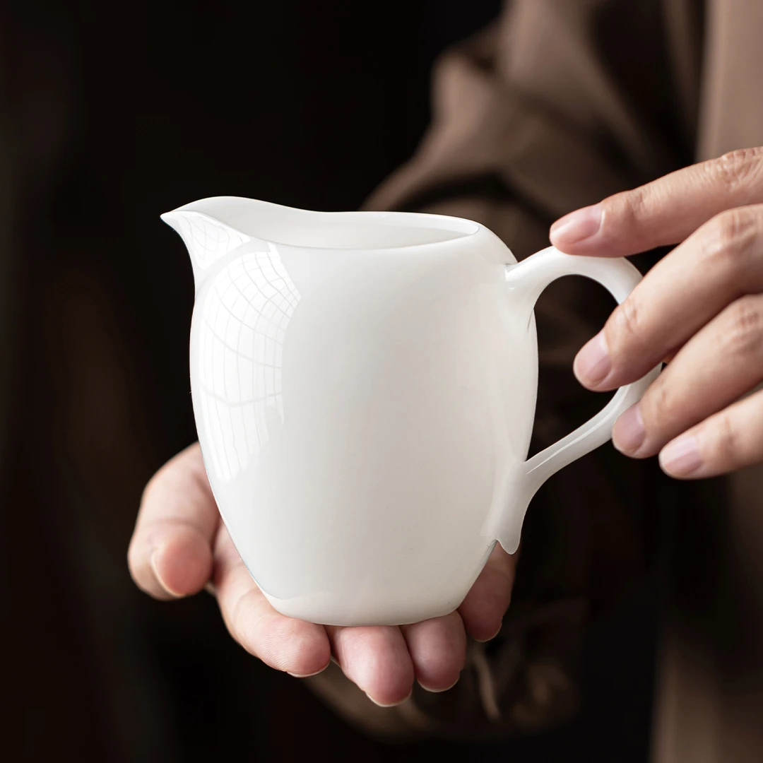 煌山冰种璞玉白瓷公道杯家用高端分茶器功夫茶具匀杯单个2025新款