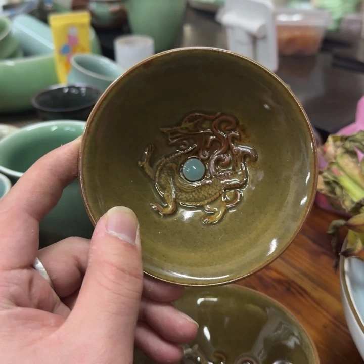 龙泉青瓷茶具微瑕6196