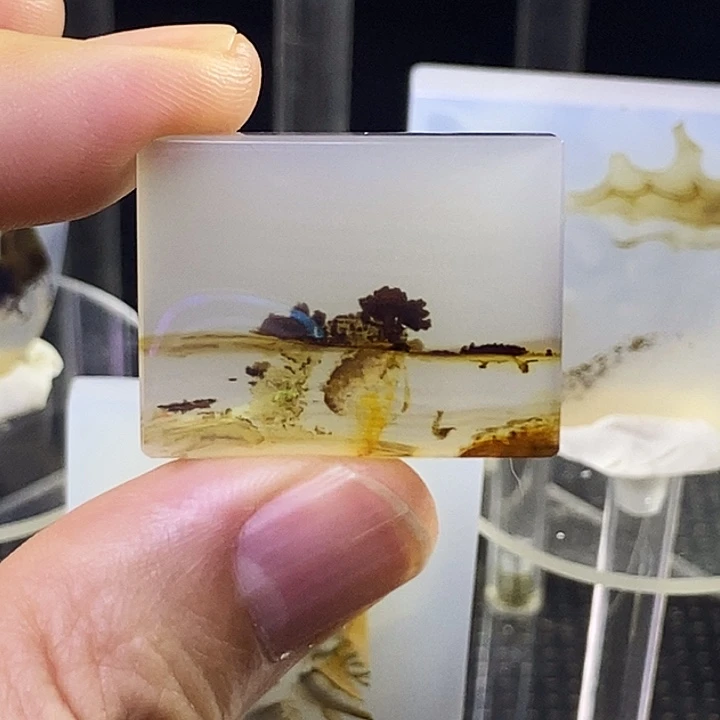 合成碳硅石非金属时尚图纹画面石饰品