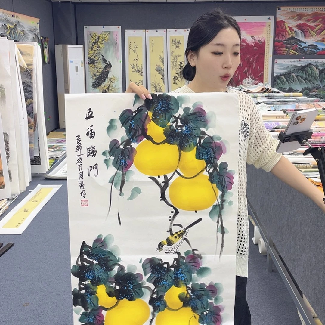 国画作品小姐姐放漏…