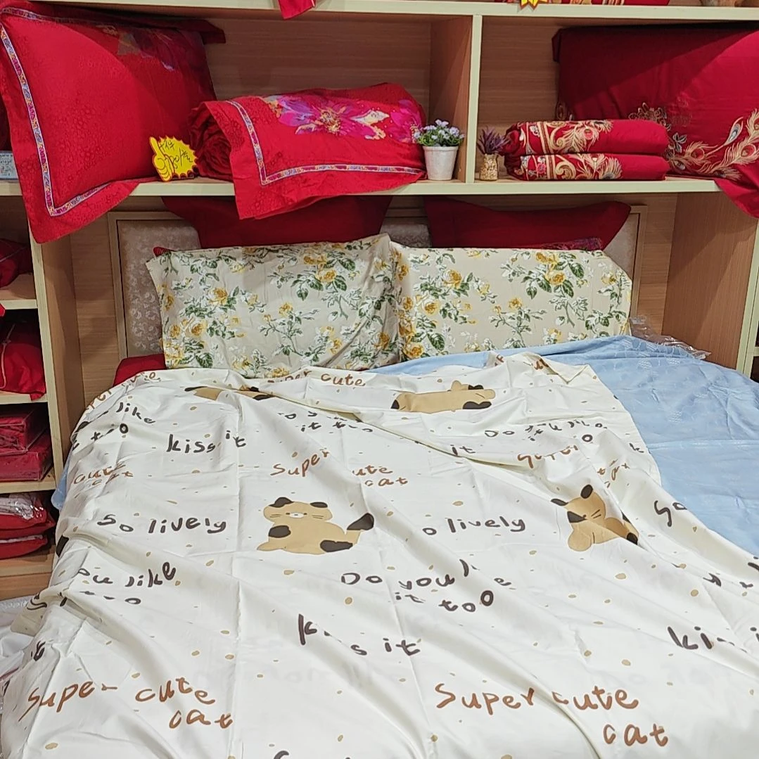 莫代尔纤维全棉被套1.55床2.1微瑕小猫。