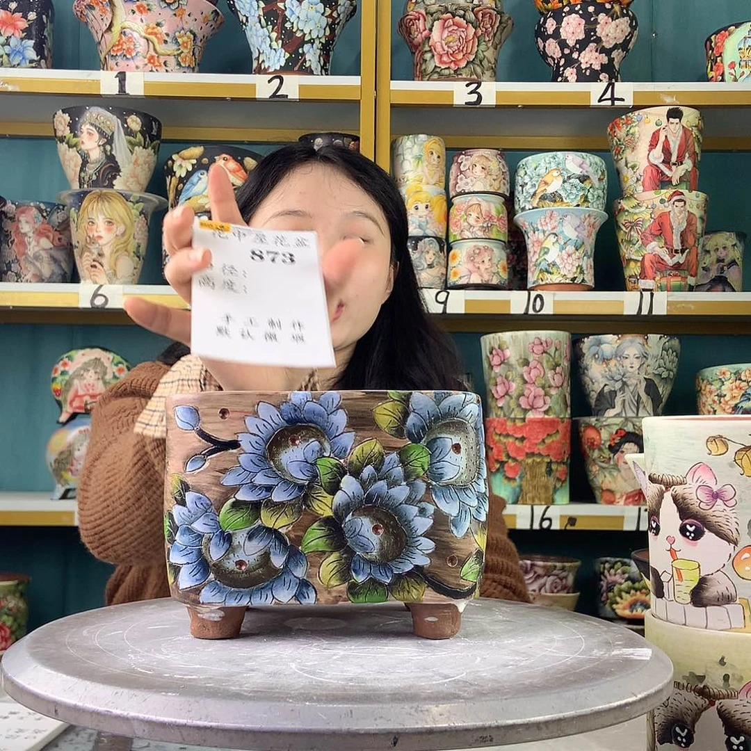 陶景德镇手工花盆873