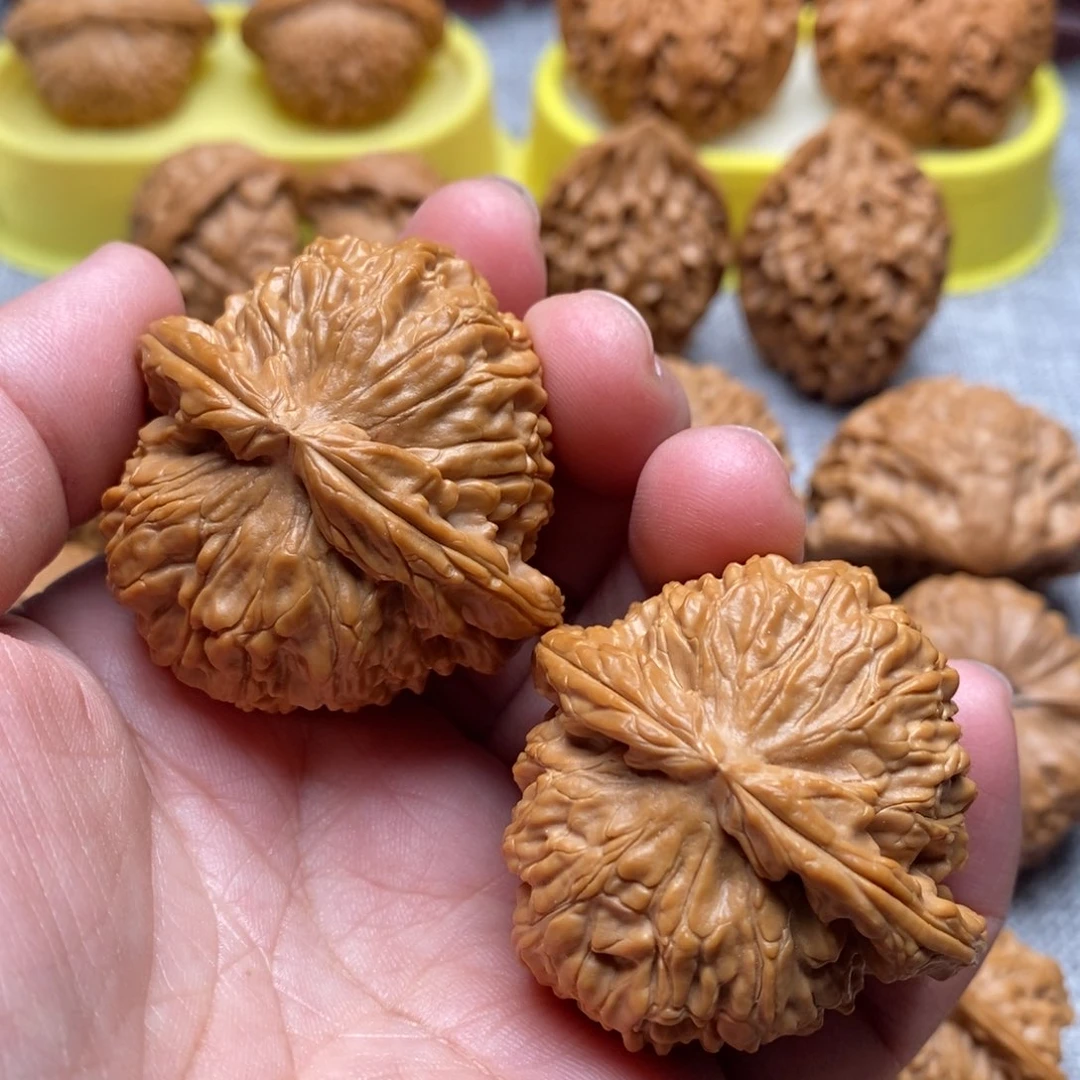 文玩核桃把件于*44.5全白狮子