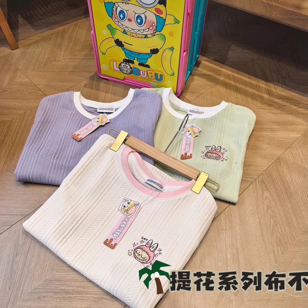 韩国订单 布布提花系列 新款刺绣短袖  2259