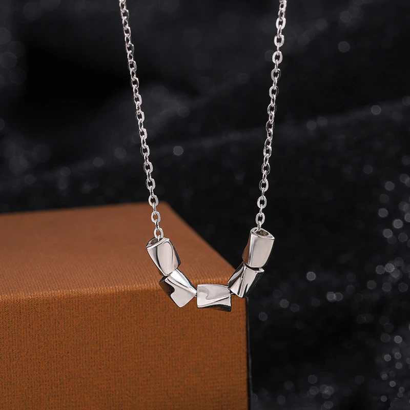 心草 坠链均足银 豆豆项链女轻奢设计感小米粒颈链秋冬ins毛衣链