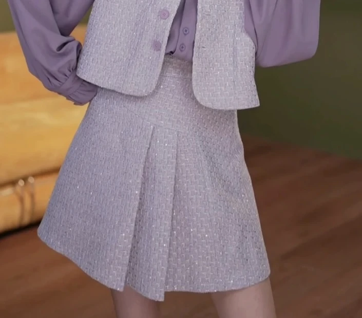 余紫绮.【星光璀璨】气质百搭高腰短裙ZF0924400