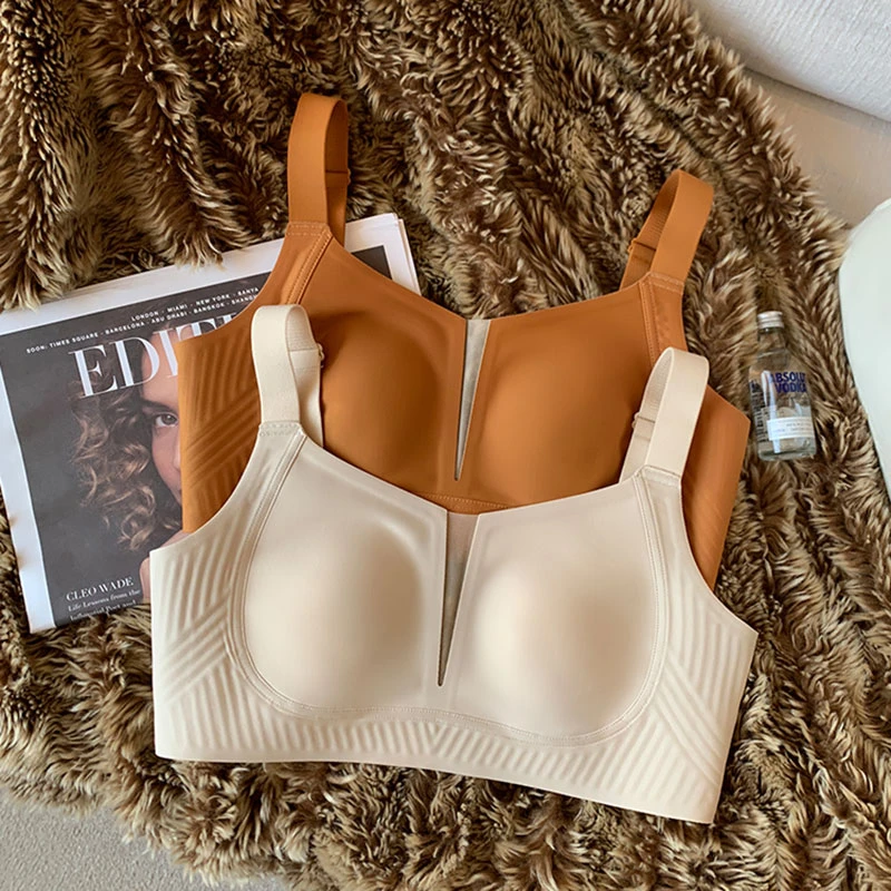 薄款无痕内衣女小兔耳朵收副乳防下垂大显小2025新款大码调整文胸