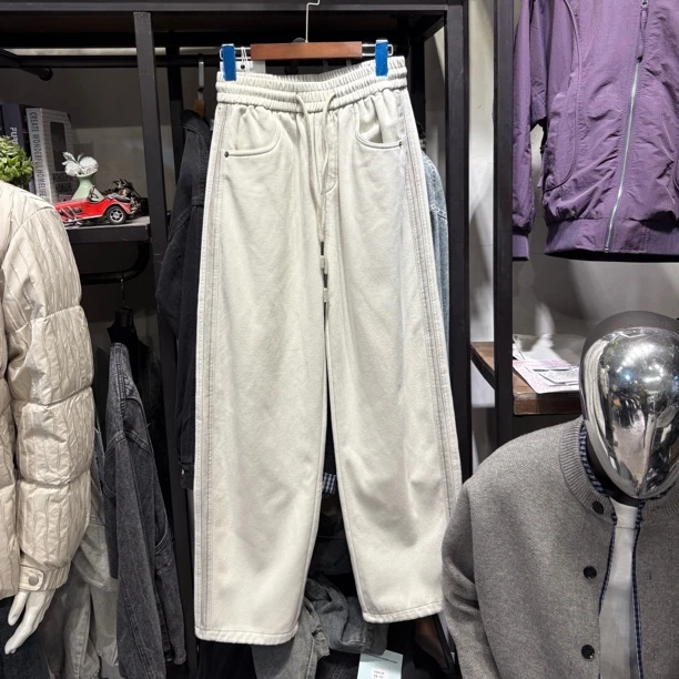 立体剪裁加厚加绒直筒型男休闲裤男士百搭长裤7701