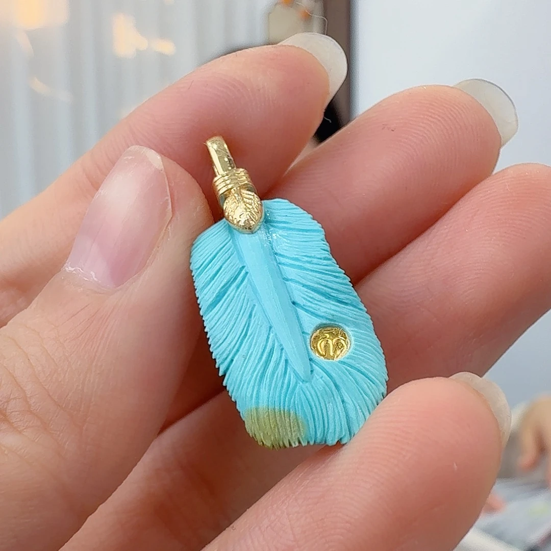 绿松石18K金镶嵌珠宝奇石