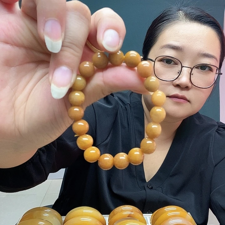 石英质玉（黄龙玉）未镶嵌手链