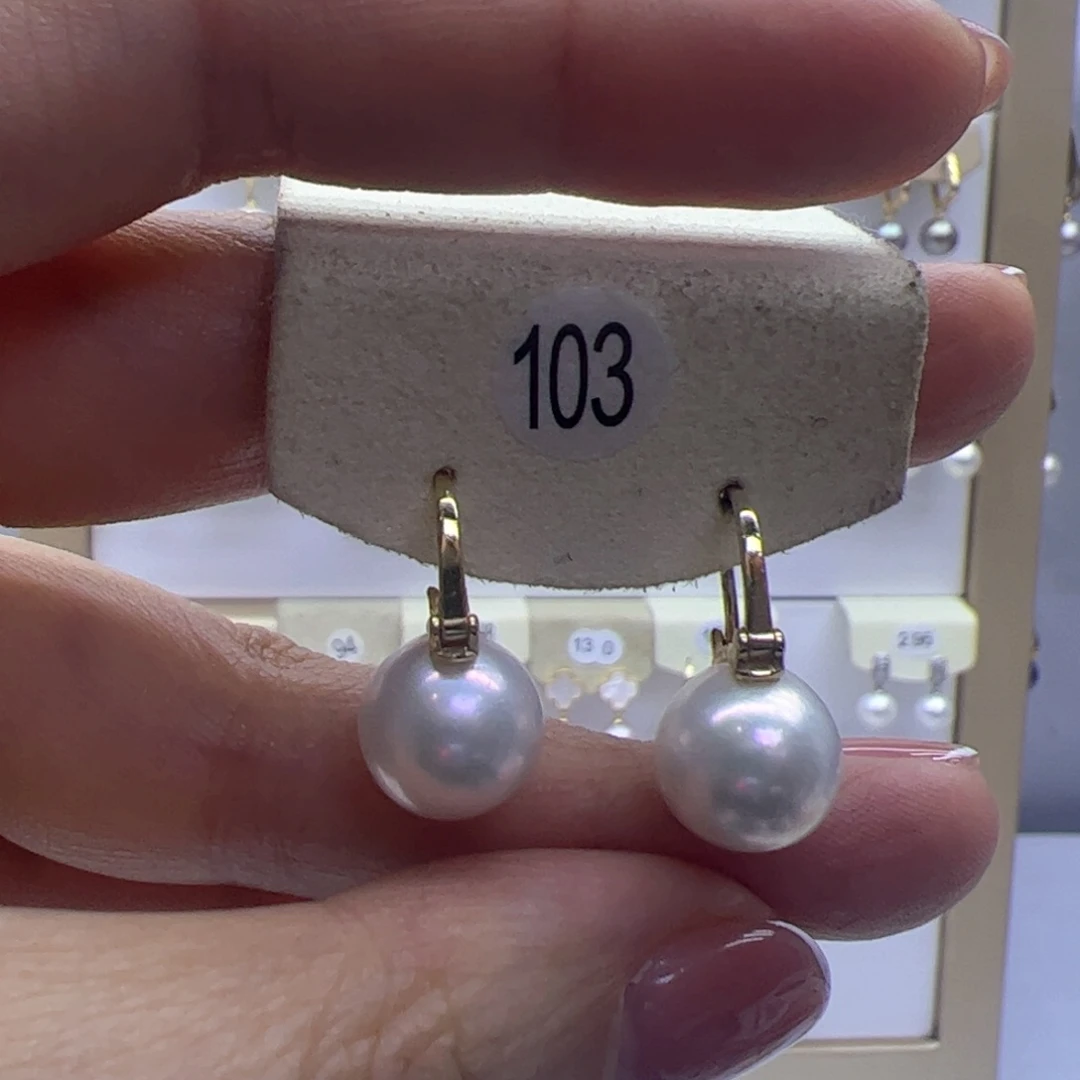 淡水珍珠耳饰银S925镶嵌