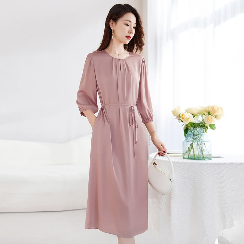 2025春夏新款桑蚕丝真丝气质轻奢女装连衣裙82599586