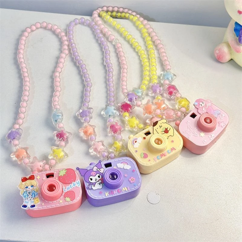 儿童投影相机项链儿童串珠项链首饰小女孩可爱发光玩具生日礼物