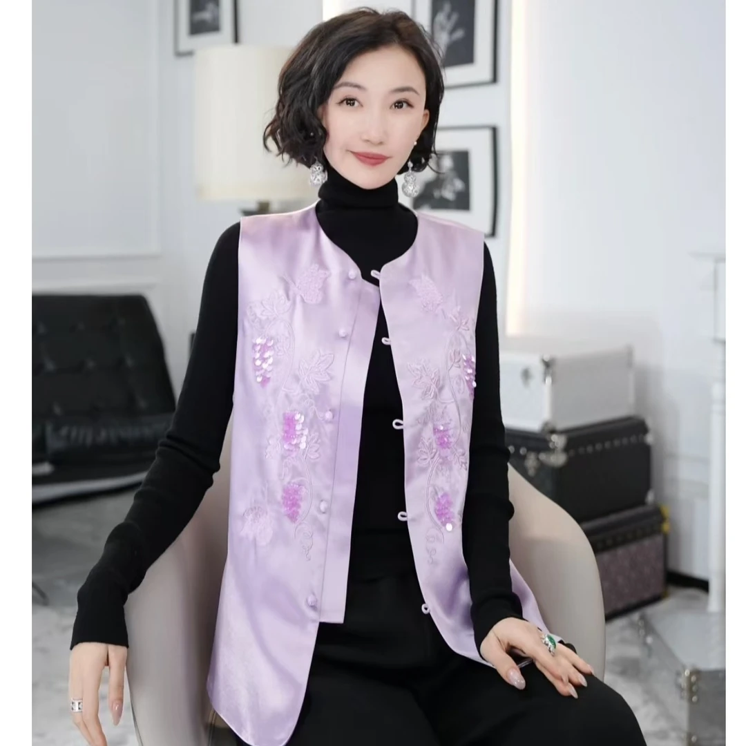 Betty Bairn【岁岁无虞】高端定制国风醋酸缎刺绣马甲24B-BW7723