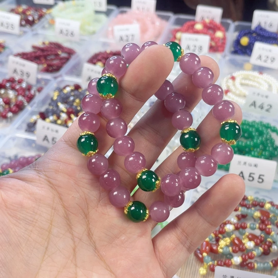 檀香紫檀（小叶紫檀）手串银S925镀金镶嵌