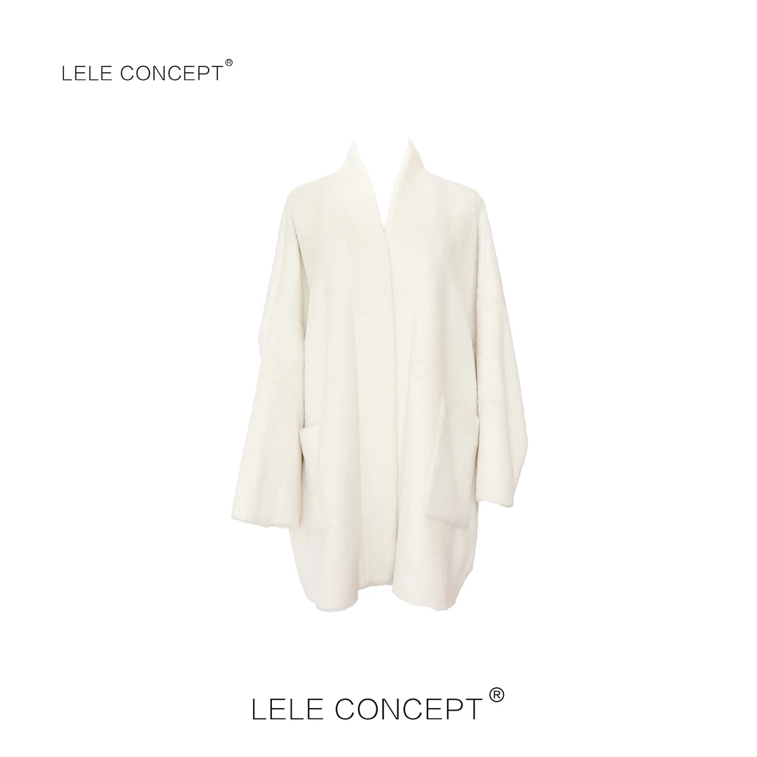 LELE CONCEPT丨驼柔轻氅·静奢落肩中款双兜大衣D0130