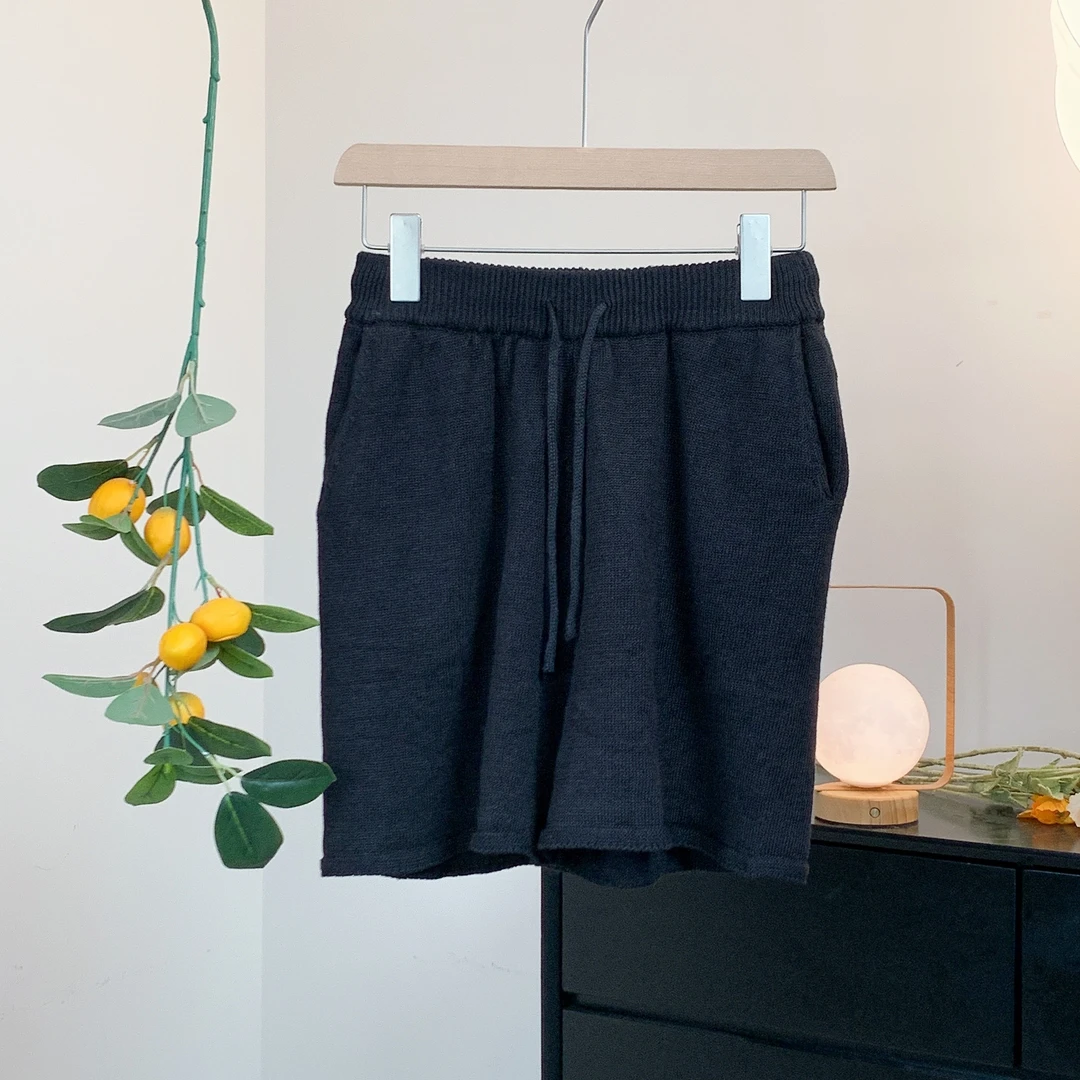 纯亚麻针织短裤 2025夏季新款亚麻短裤