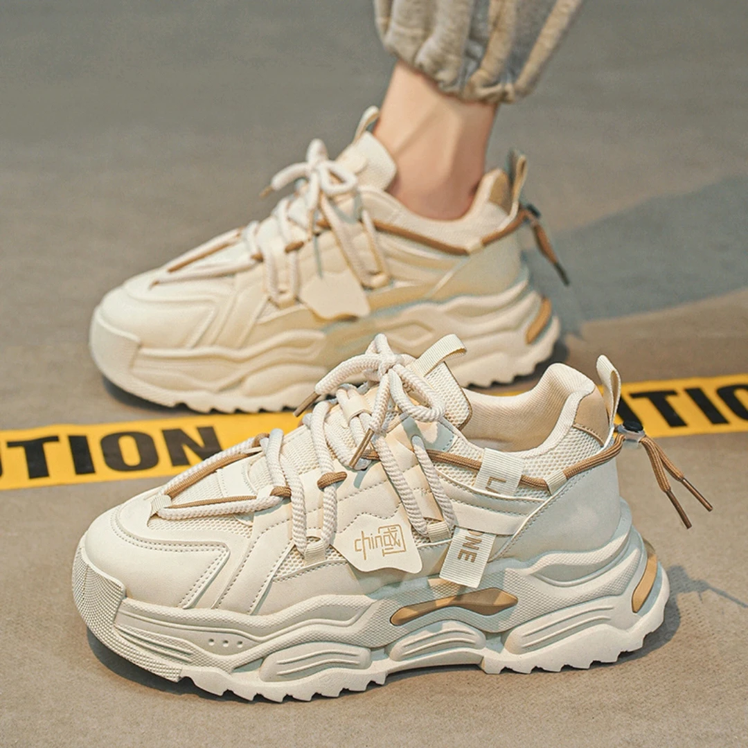 厚底搭扣老爹鞋圆头时尚休闲鞋网面学生欧若假日风