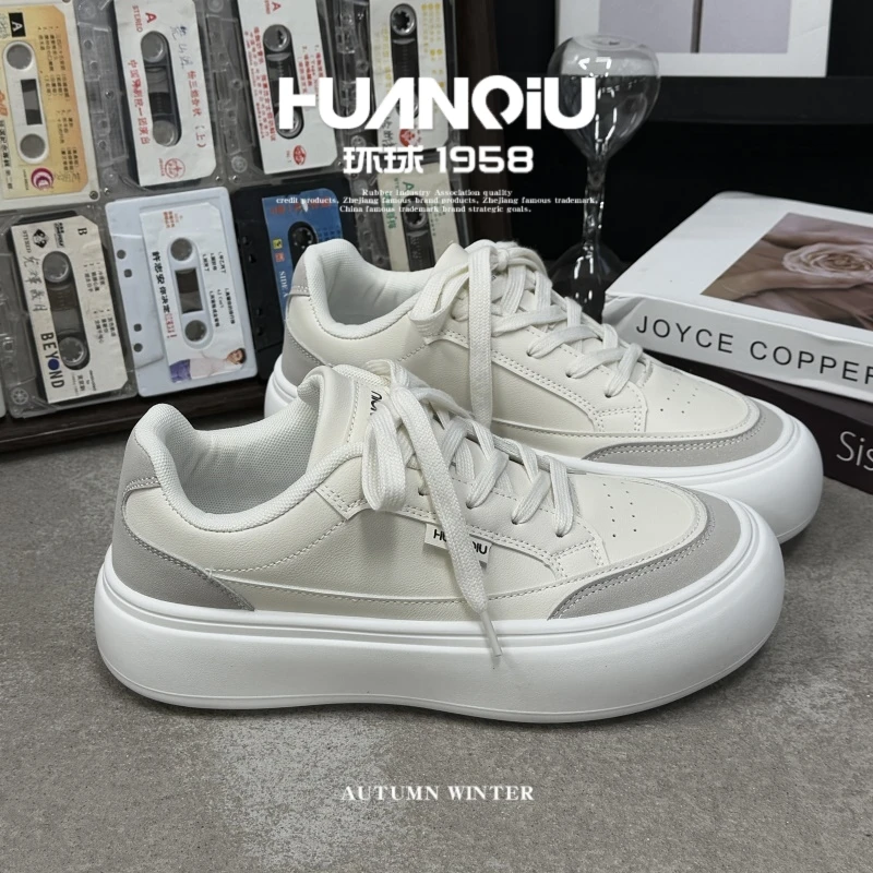 HUANQIU/环球舒适百搭轻便休闲男鞋板鞋2025春季新款小众潮流鞋子
