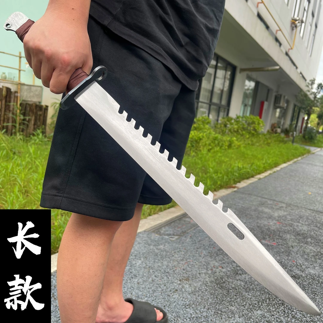 龙泉突击刺刃弹簧钢一体成型唐横刀户外车载防身合法未开刃冷兵器