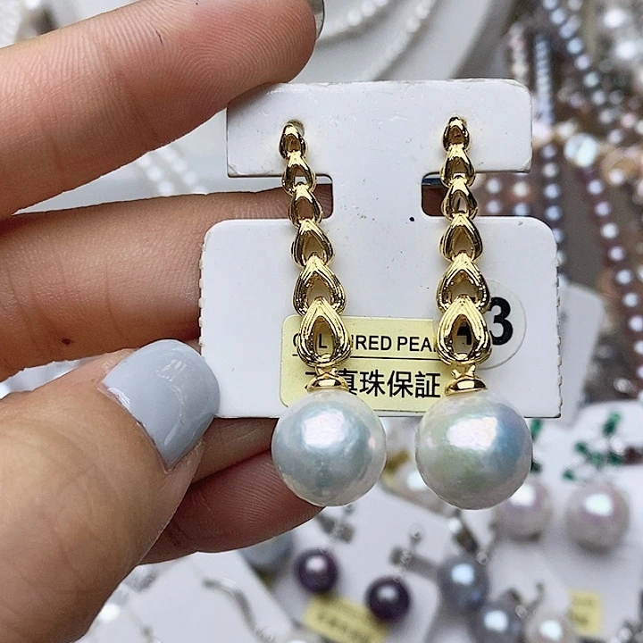 未镶嵌耳钉淡水珍珠