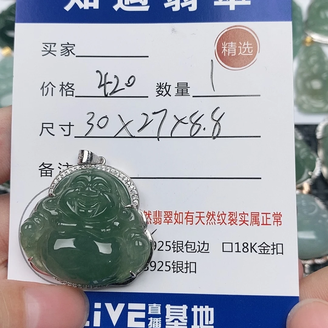 翡翠银S925镶嵌颈饰