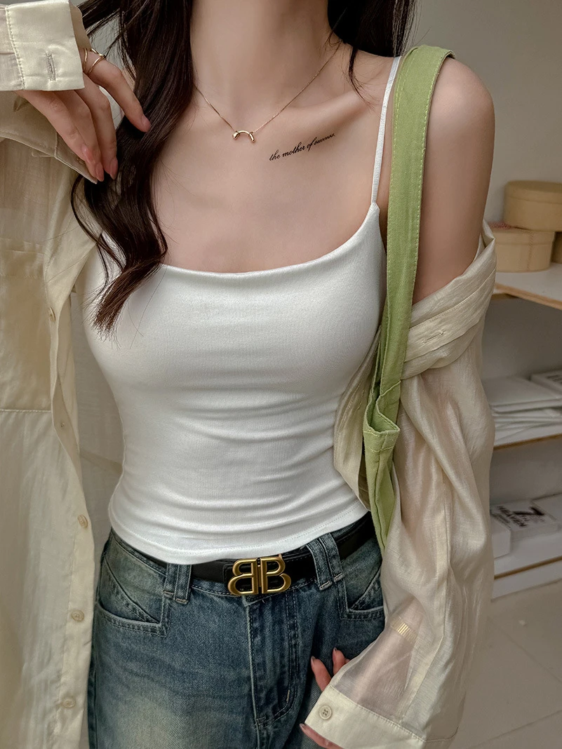 带胸垫可调节肩带打底吊带小背心女内搭可外穿多巴胺穿搭性感上衣