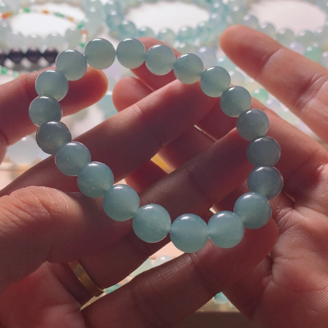 未镶嵌手链翡翠天然翡翠卡9.8手串