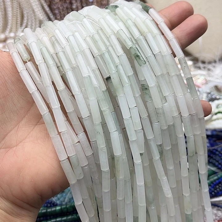 玛瑙/玉髓未镶嵌珠宝半成品一条4/13mm左右天山翠管珠