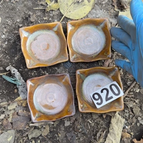 泥塑碟子4只发货全品