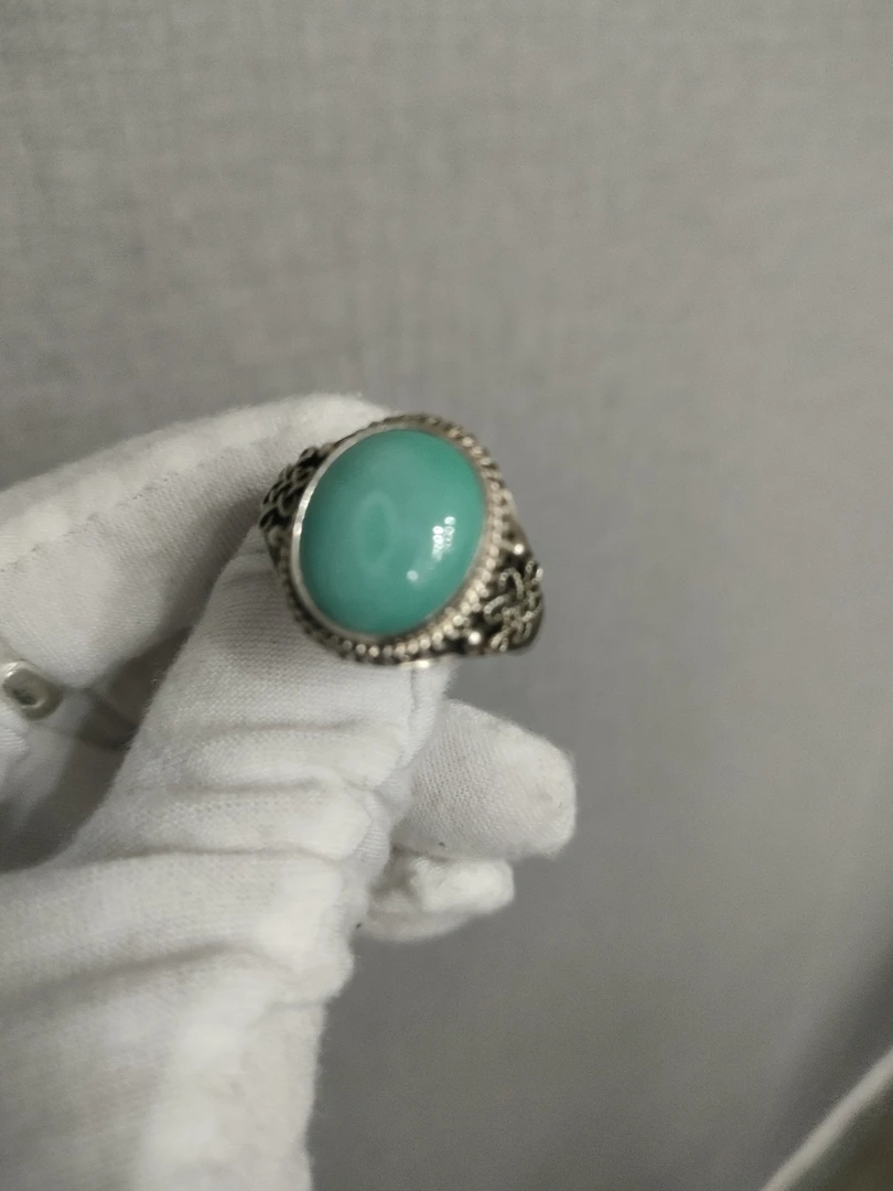 时尚复古手工制作松石戒指